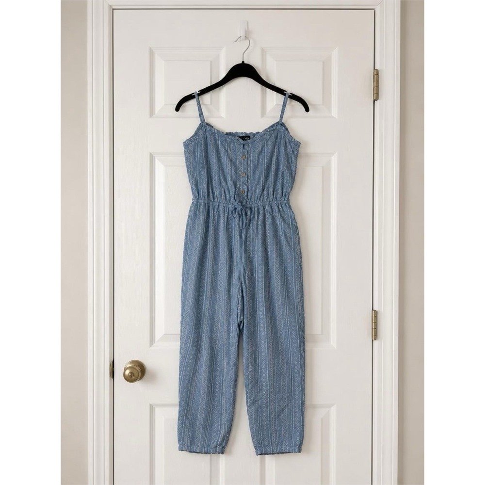 Light blue casual summer jumpsuit